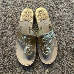 Jack Rogers Metallic Gold Slide Sandals